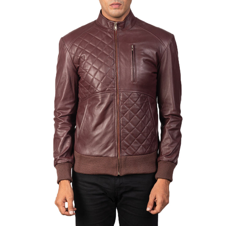 Leather Bomber Jacket Quilted
