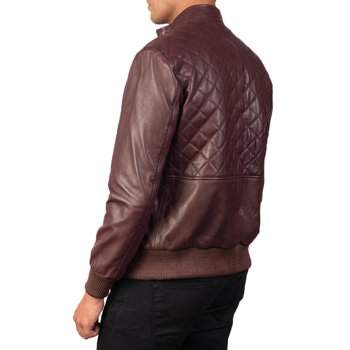 Leather Bomber Jacket Quilted - Image 6