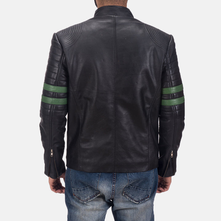 Motobike Leather Jacket Viridian Velocity - Image 5