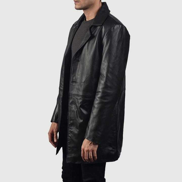 Leather Coat Meridian Midnight Trench - Image 3