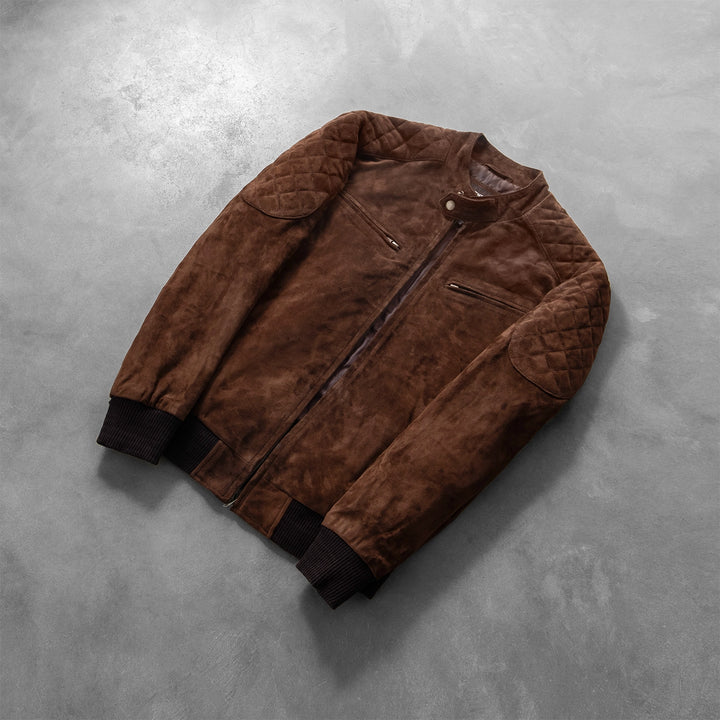 Suede Jacket Classic Stand Collar - Image 7