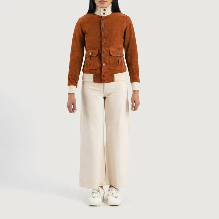 Suede Jacket Rust Brown Button Utility | Premium - Image 4