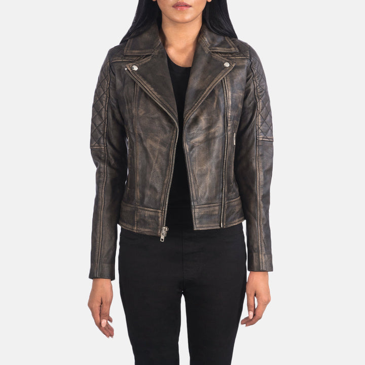 Motorbike Leather Jacket Vintage Brown | Premium - Image 2