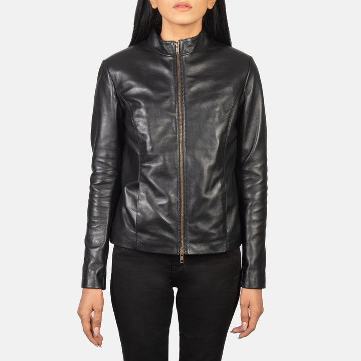 Motorbike Leather Jacket Classic Black | Premium