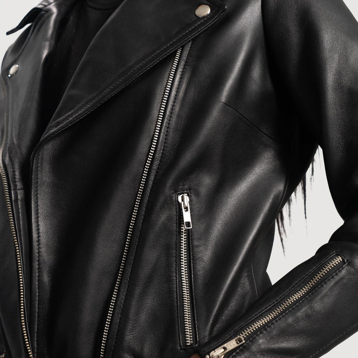 Motorbike Leather Jacket Classic Black | Premium - Image 6