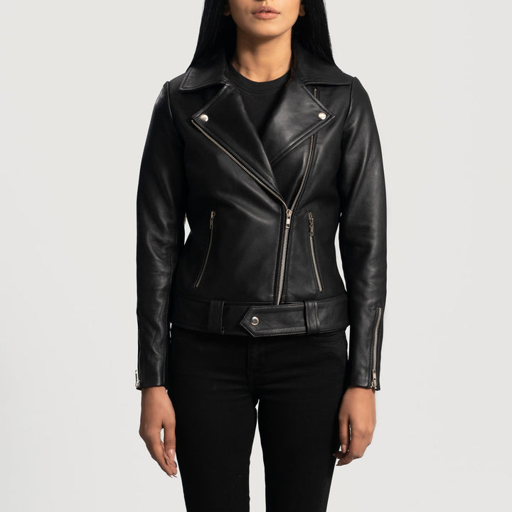 Motorbike Leather Jacket Classic Black | Premium