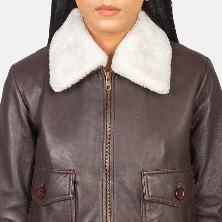 Shearling Leather Jacket Brown | Premium - Image 6