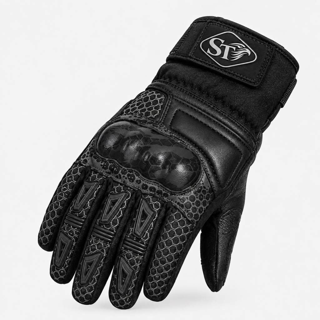 Motorbike Leather Gloves ApexGuard Pro