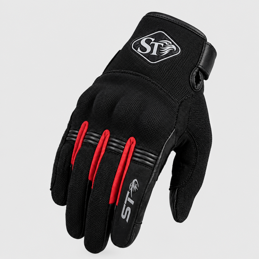 Motorbike Leather Gloves MeshRider Strike