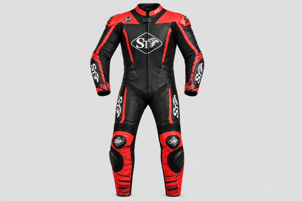 Motorbike Leather Racing Suits – Premium Black & Red Racing Collection