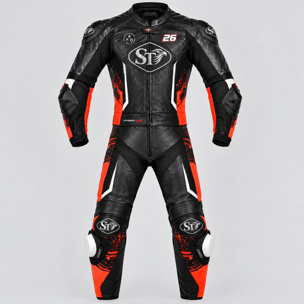 Motorbike Leather Racing Suits – Black & Red