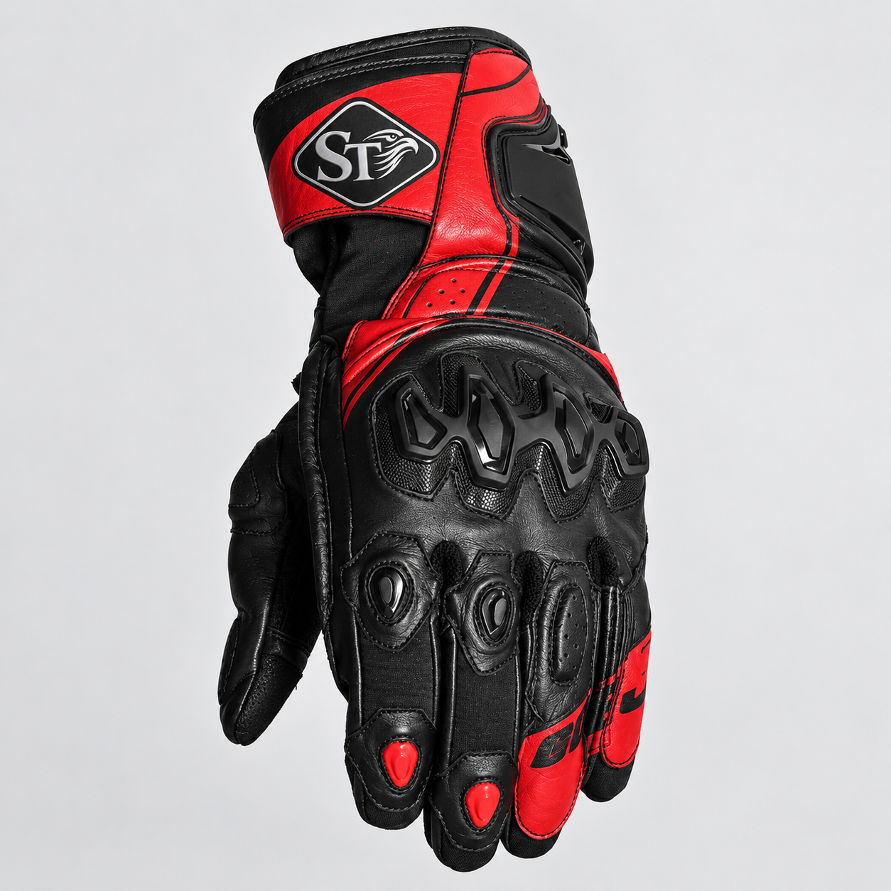 Motorbike Leather Gloves HyperGrip Armor