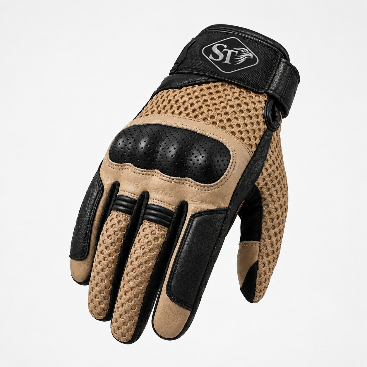 Motorbike Leather Gloves DesertVent Pro