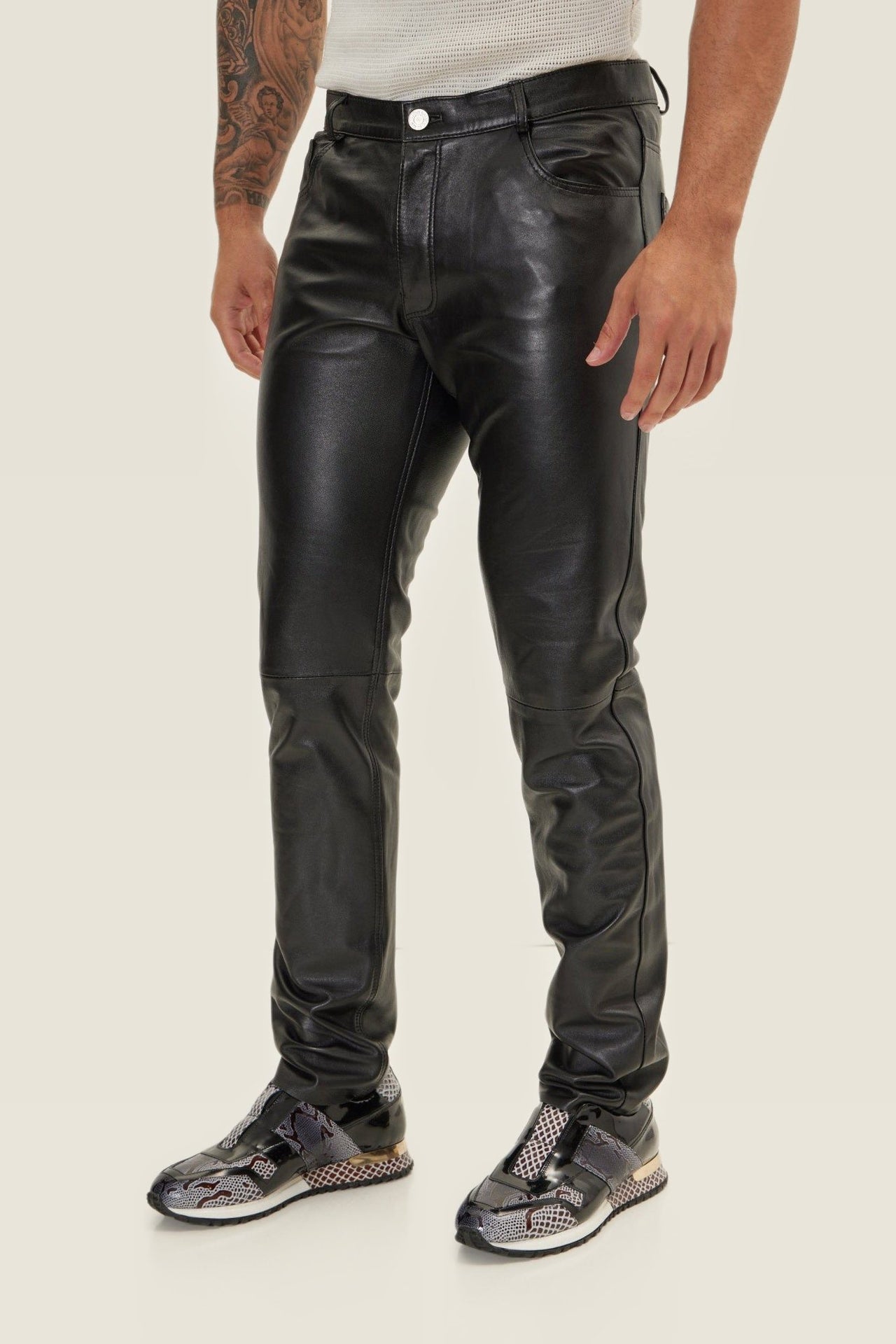 Leather Pants Black Premium Classic - Image 2