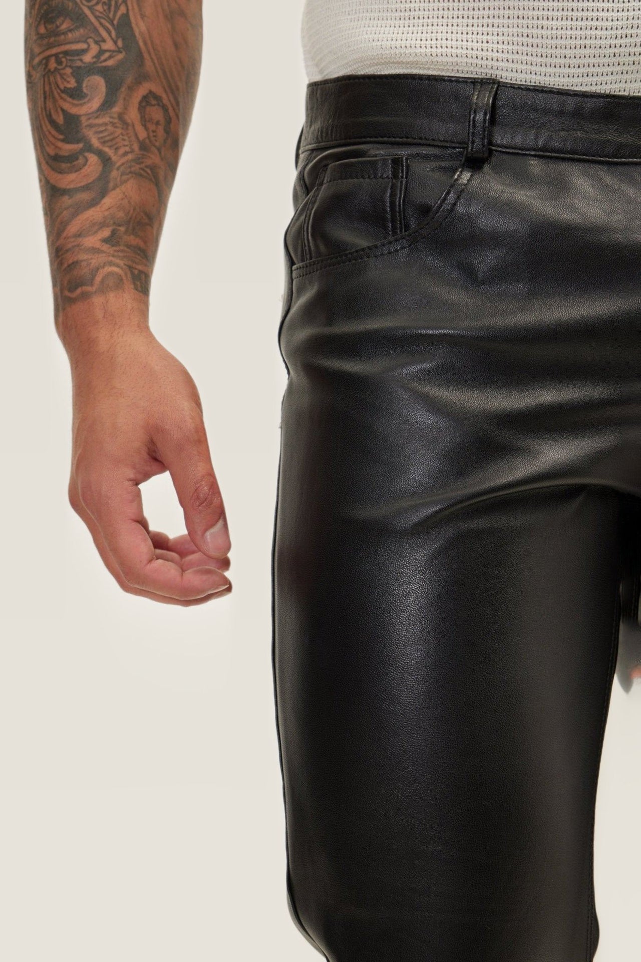 Leather Pants Black Premium Classic - Image 4