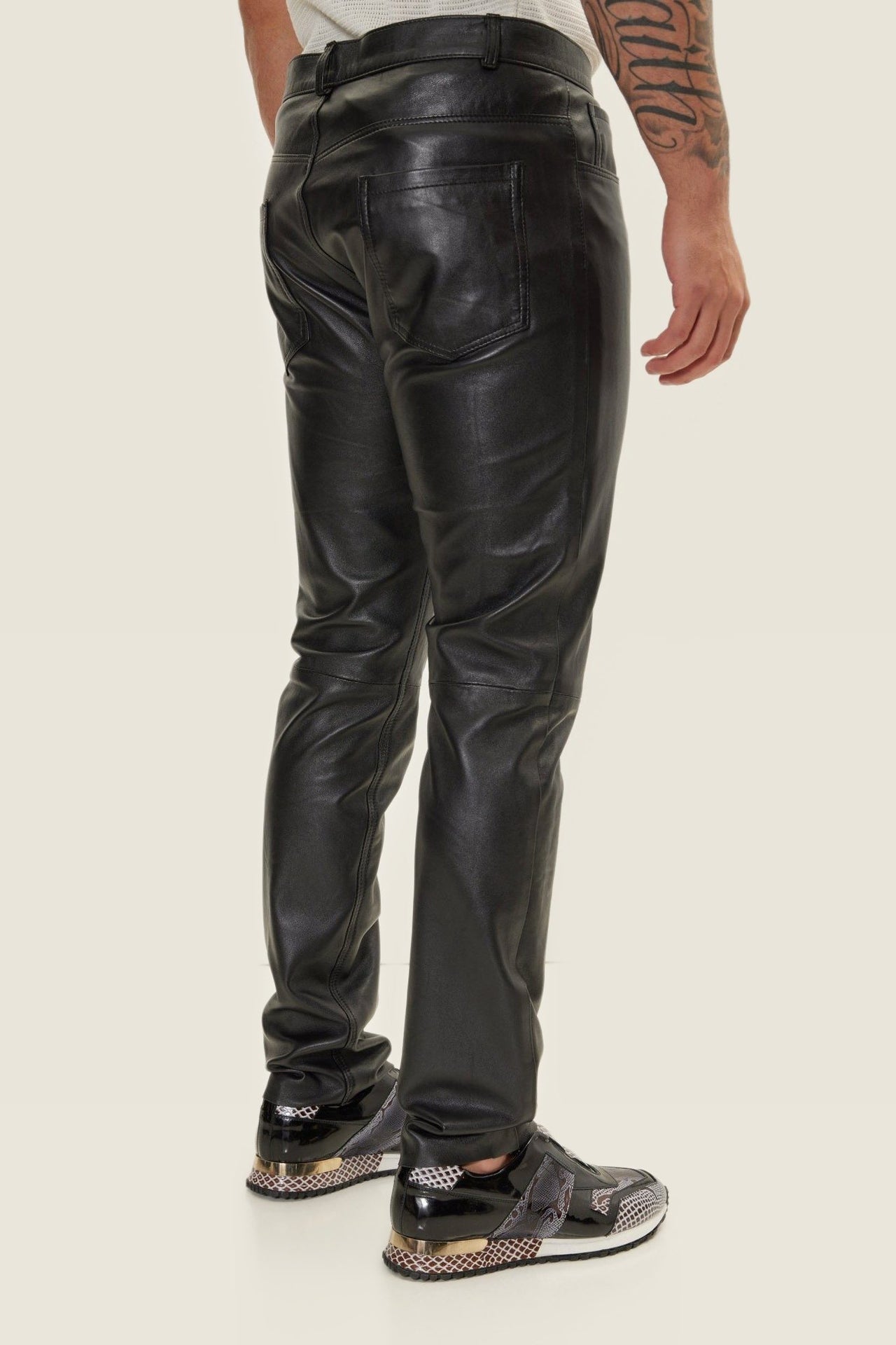 Leather Pants Black Premium Classic - Image 3